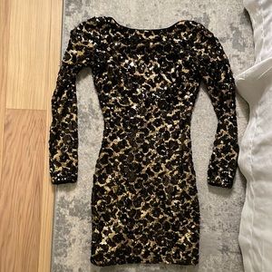 Leopard sequin mini dress